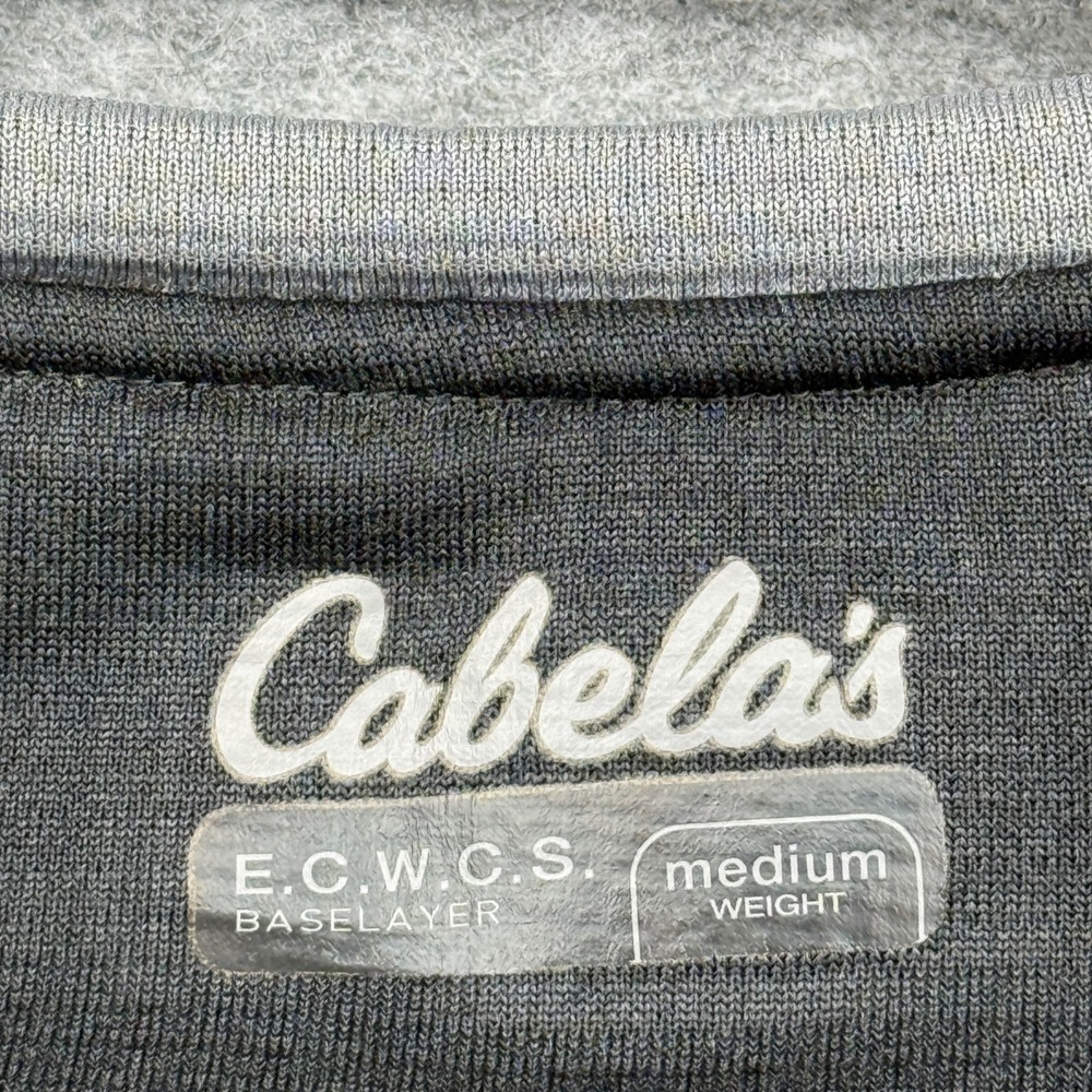 Cabelas Womens Baselayer Shirt Medium Weight Size Small Gray Black Pink Stitch - Picture 8 of 12